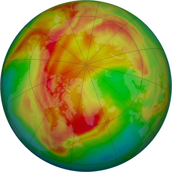 Arctic ozone map for 15 February 2015